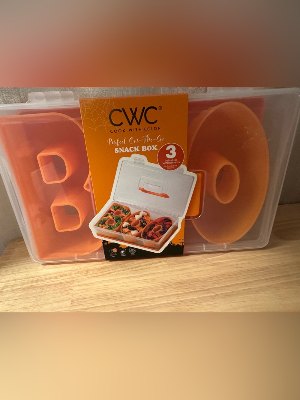 New Cook with color (cwc) BOO halloween snackle box food storage container